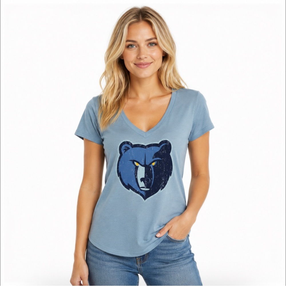 Memphis Grizzlies Womens T Shirt Size Small Distressed Logo Majestic Threads
